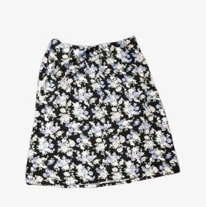 Floral Black Skirt